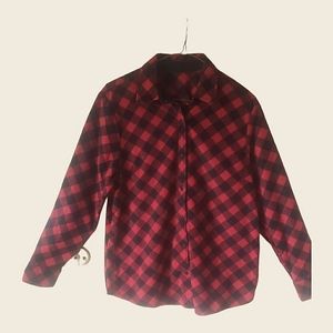 Women's Black & Red Checkered long-sleeve button-down shirt, size M?